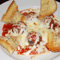Papalis Meatballs · Our Housemade Meatballs Topped with Marinara, Melted Mozzarella Cheese and Served with Garli...