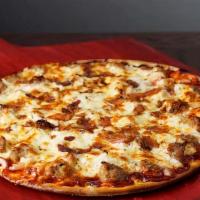 Bbq Special Pizza · BBQ sauce, pizza cheese, bacon, Italian sausage, and onions.