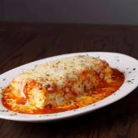 Baked Lasagna Pasta · Noodles and four cheese smothered in sauce and mozzarella. Served with marinara or meat sauc...