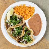 Tacos Diner (3) · Choice of: Chicken, Steak, Barbacoa, Chorizo, Ground Beef. Carnitas or Al Pastor. served w/ ...
