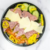 Antipasto Salad · Lettuce mix, salami, spiced ham, provolone cheese, tomato, cucumber, hot peppers, black and ...