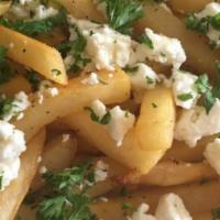 Greek Fries · Feta, oregano, and garlic salt. VG