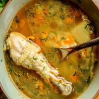 Caldo De Pollo · Chicken soup.