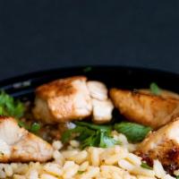 Chicken Gumbo · Saute'd  seasoned grilled chicken breast with pork andouille sausage, green peppers, chopped...