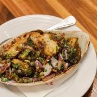 Roasted Brussel Sprouts · Bacon, Capers, Red Onion, Lemon