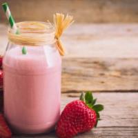 Strawberries & Cream · Almond Milk, Frozen Banana, Frozen Strawberries, Cashews, Agave, Himalayan Salt