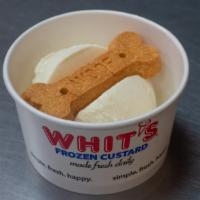 Dog Sundae / Pup Cup · Our vanilla custard with a dog bone on top for your favorite furry friend!