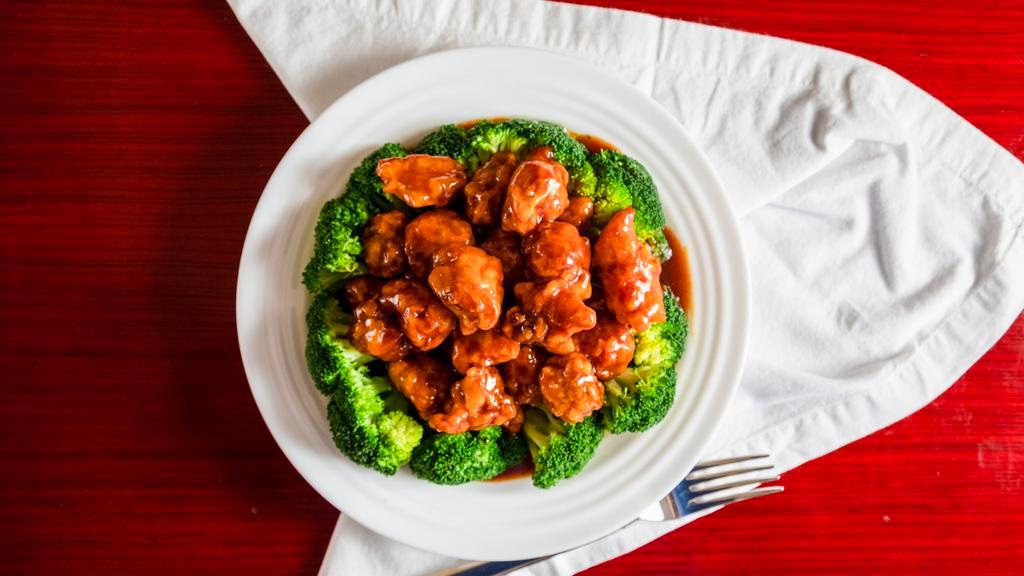 General Tso'S · Spicy. Served with chicken fried rice and egg roll.