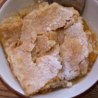 Hot Homemade Cobbler · Choose your favorite flavor, apple, cherry, or peach.