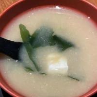 Miso Soup (Gluten Free) · Soft tofu, seaweed, scallion, Gluten Free.