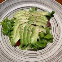 Avocado Salad (Gluten Free) · w. homemade ginger dressing