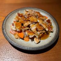 Chicken Teriyaki /W Rice · Grilled chicken breast, mixed veggies, home made teriyaki Glazed. Gluten Free.