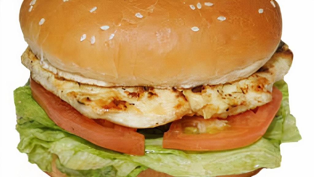 Grilled Chicken Sandwich · On bun, pita or French bread with lettuce, tomato and mayo.