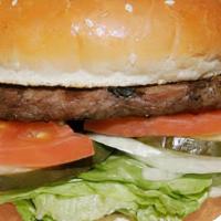 1/4 Lb. Hamburger · Char-broiled patty on a bun.