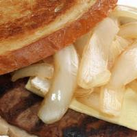 Patty Melt · Hamburger on grilled rye or pita bread with double American cheese and grilled onions.