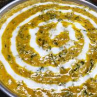 Plain Saag & Rice  [ Gf ] · Spinach cooked in a creamy spinach sauce with rich herbs and spices.