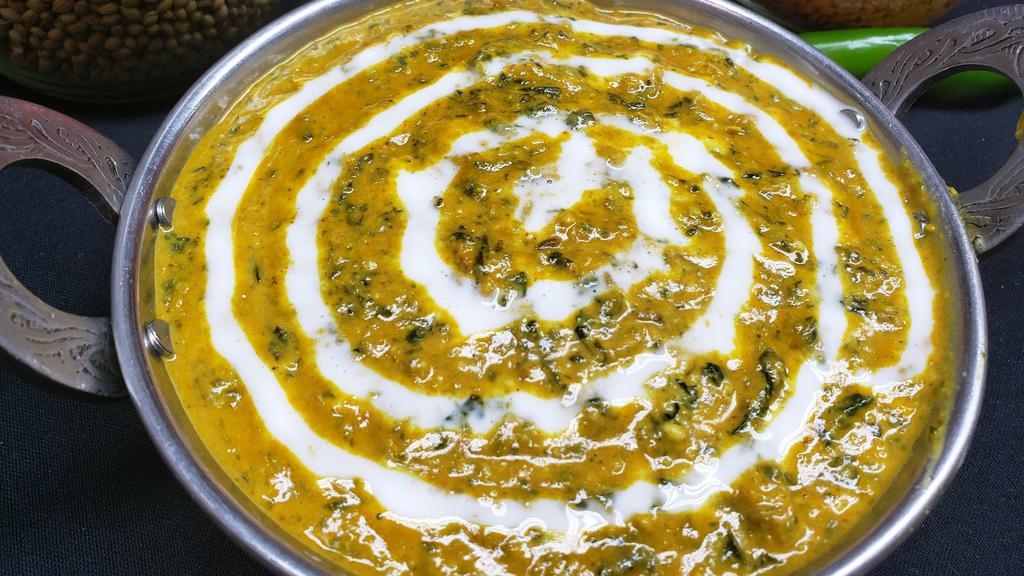 Plain Saag & Rice  [ Gf ] · Spinach cooked in a creamy spinach sauce with rich herbs and spices.