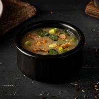 Chicken Corn Soup · Creamy style soup made from fresh broth with ginger, garlic, spring onion, corn and chopped ...