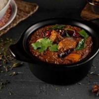 Hyderabad Lamb Curry · Tender lamb pieces cooked in savory kadai masala made from whole ground spices, tomato, onio...
