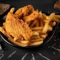 Kids' French Fries & Chicken Tenders · (3) piece chicken tenders served with straight-cut french fries