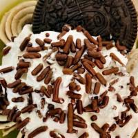 Oreo Crunch · Made with Classic Oreo's. Topped with Whipped Cream, Chocolate Sprinkles, Oreo Pocky stick, ...