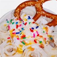 Caramel Pretzel · Mixed with Salty Pretzels and Drizzled with Caramel Syrup. Topped with Whipped Cream, a Salt...