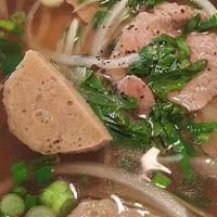 Pho Beef & Meatballs · Rice noodle, beef broth, sliced beef and beef meatball