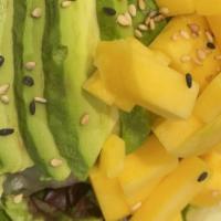 Avocado & Mango Salad · Served with peanut and mustard soy sauce dressing.