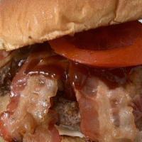 Big Papa · 2 - 1/4 lb patties, lettuce, tomato, cheddar and provolone cheeses, mayo, BBQ sauce and eigh...