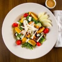 Le Station Salad · Arugula, apples, cranberries, jícama, fennel, grape tomato, goat cheese, roasted walnuts, or...