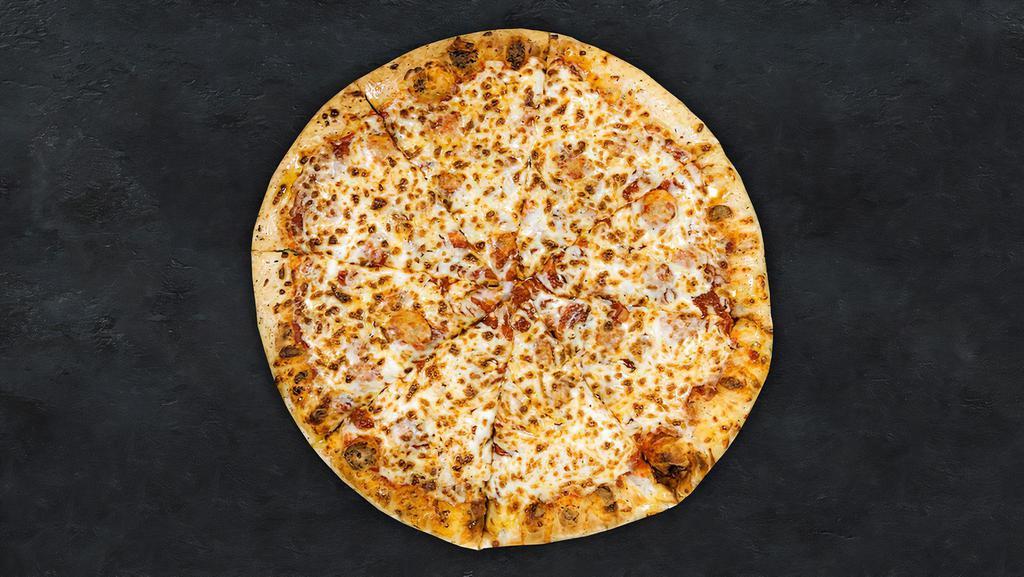Classic Cheese Pizza · Our special red pizza sauce with a cheese blend and a garlic butter crust.