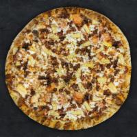 Ohana Means Family Pizza · Our Hawaiian pizza. This pizza is made with our red sauce, cheese blend, bacon, pineapple, a...