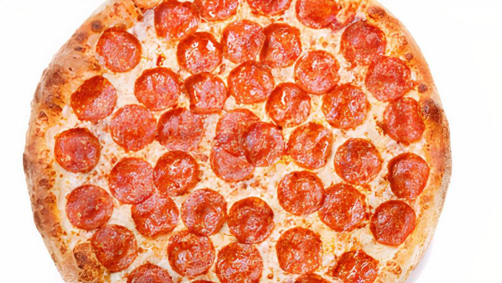Downtown Pepperoni · Crust to crust pepperoni topped with Italian cheeses. Served with our original marinara sauce and original crust unless otherwise noted