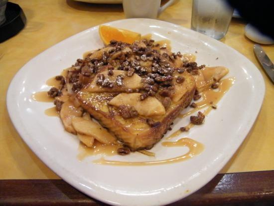 Apple Pecan French Toast · Topped with caramelized apples and roasted pecans