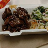 Braised Short Ribs Rice Bowl · Braised short ribs rice seasoned with ginger scallion oil, house salad with ginger pineapple...