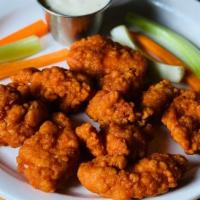 Bone-Less Wings (8 Ct.) · 8 count of Bone-Less Wings with your Choice of Nashville Hot, Garlic Parmesan, Mango Habaner...