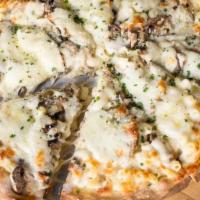 Truffle Mac Pizza · House Mac'N Cheese, White Mushroom, Meatballs, White Truffle Oil