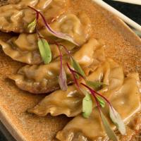 Maitake Gyoza · Five maitake mushroom japanese dumplings. Made in-house and available until we sell out.