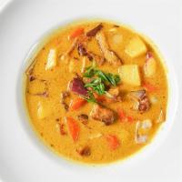 Thai Coconut Curry  · This savory Thai dish with one topping of your choice and root vegetable in sweet and spicy ...