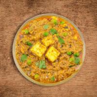 Pea & Cottage Cheese Curry · Cottage cheese cooked slowly in Indian cheese, peas, and onions savory sauce with Indian spi...