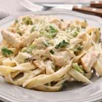 Chicken Alfredo · Classic Chicken Alfredo pasta. Add Shrimp to the mix if you would like.
