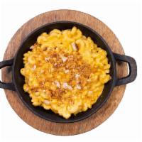 Mac N Cheese · Spiral Macaroni, Cheddar Cheese and Cream. Baked with Smoked Gouda and Cheddar. Sprinkled wi...