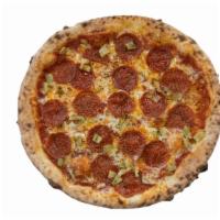 Pepperoni With Banana Peppers · Our Tomato Sauce, Sliced Pepperoni, Banana Peppers, House Cheese Blend, a touch of Parmesan ...