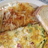 Western Omelette · Ham, green peppers and onions.