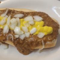 Coney Dog · 100% Beef dog with chili and onions