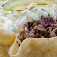 #8 Taco Salad Combo · Carnitas. Pastor. Steak. Chicken. or Cabeza. w/ 16oz. soda