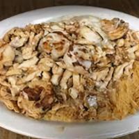 Panchos'S Special (Steven'S Special) · Grilled chicken served on a bed of rice topped with cheesy sauce