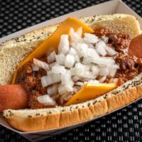 Chili Dog · Vienna Beef Hot Dog topped with our Chili.