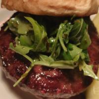 American Wagyu Burger Special · 6 oz American Wagyu patty topped with dressed arugula and Dijonnaise. (this special only ava...