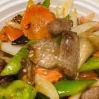 Pepper Steak Entree · Stir fried sliced beef with bell pepper, tomato, onion and mushroom in homemade gravy sauce....